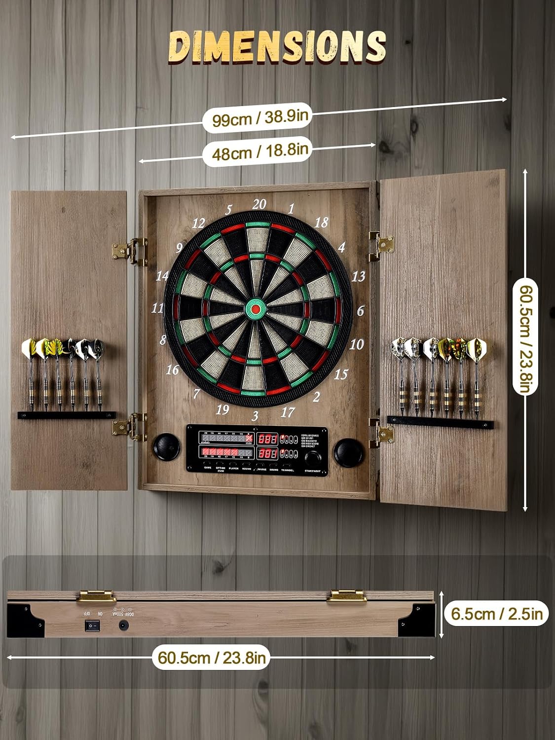 ^Electronic Dart Board, Decora - Electronic Dartboard Cabinet ulasan dan harga