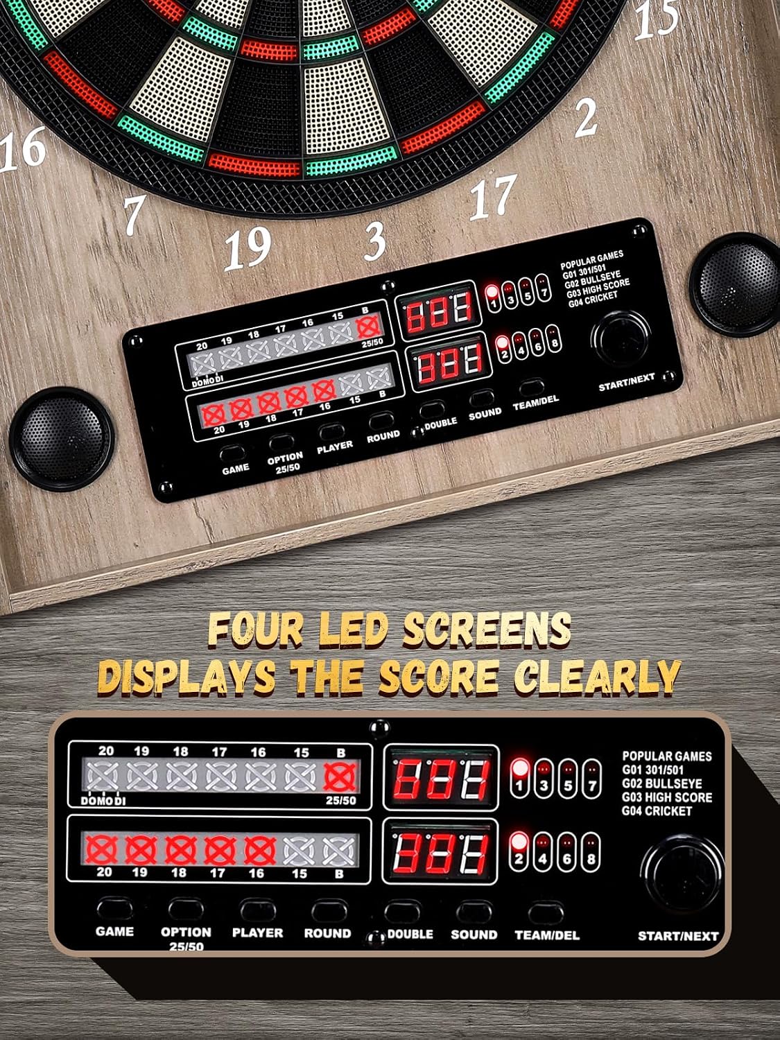 ^Electronic Dart Board, Decora - Electronic Dartboard Cabinet ulasan dan harga