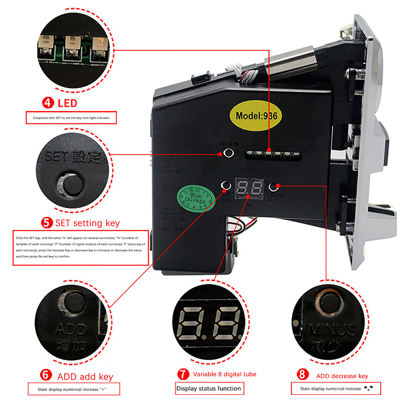 1Pc 616 Multi Coin Slot Accept - Arcade Games And Vending ulasan dan harga
