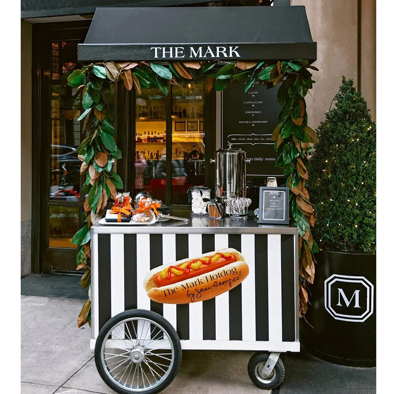 Hot Sale Custom Metal 4-Wheel  - Hot Dog Vending Cart ulasan dan harga