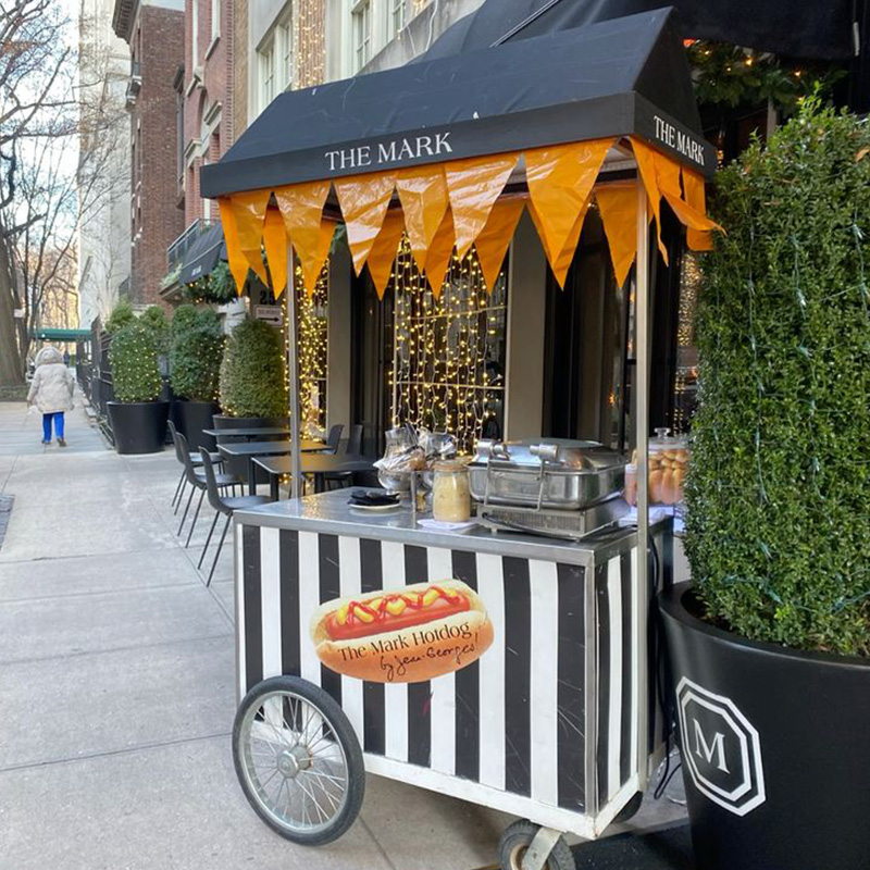 Hot Sale Custom Metal 4-Wheel  - Hot Dog Vending Cart ulasan dan harga