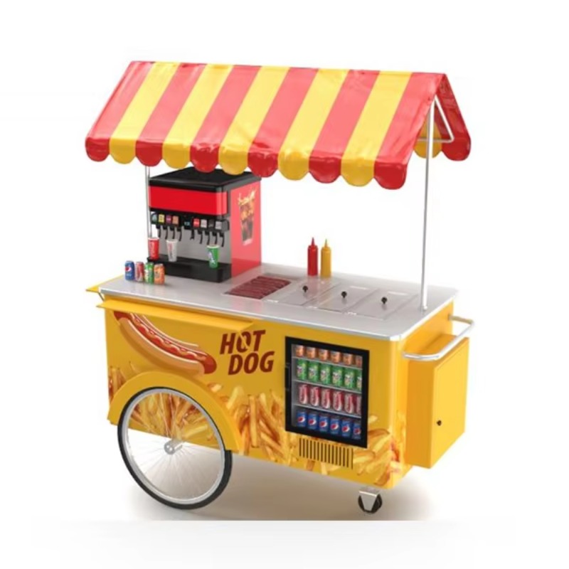 Hot Sale Custom Metal 4-Wheel  - Hot Dog Vending Cart ulasan dan harga